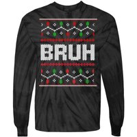 Bruh Christmas Teen Teens Ugly Christmas Tie-Dye Long Sleeve Shirt