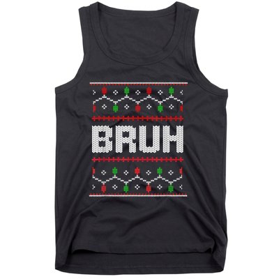 Bruh Christmas Teen Teens Ugly Christmas Tank Top