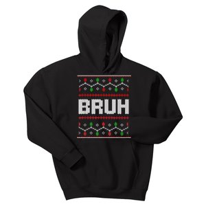 Bruh Christmas Teen Teens Ugly Christmas Kids Hoodie