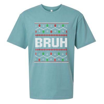 Bruh Christmas Teen Teens Ugly Christmas Sueded Cloud Jersey T-Shirt