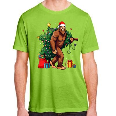 Bigfoot Christmas Tree Lights Xmas Adult ChromaSoft Performance T-Shirt