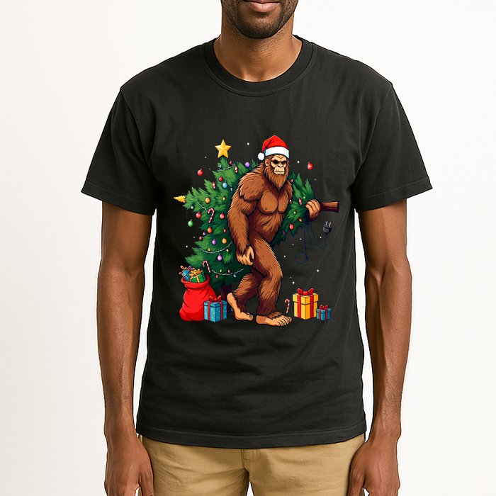 Bigfoot Christmas Tree Lights Xmas Tall T-Shirt