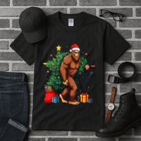 Bigfoot Christmas Tree Lights Xmas Tall T-Shirt