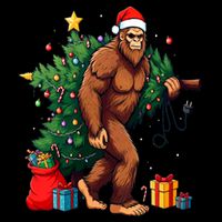 Bigfoot Christmas Tree Lights Xmas Tall T-Shirt