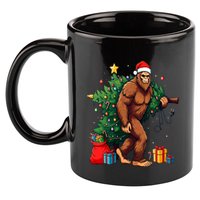 Bigfoot Christmas Tree Lights Xmas 11oz C Handle Ceramic Mug
