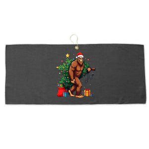 Bigfoot Christmas Tree Lights Xmas Large Microfiber Waffle Golf Towel