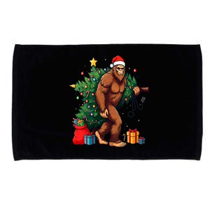 Bigfoot Christmas Tree Lights Xmas Microfiber Hand Towel