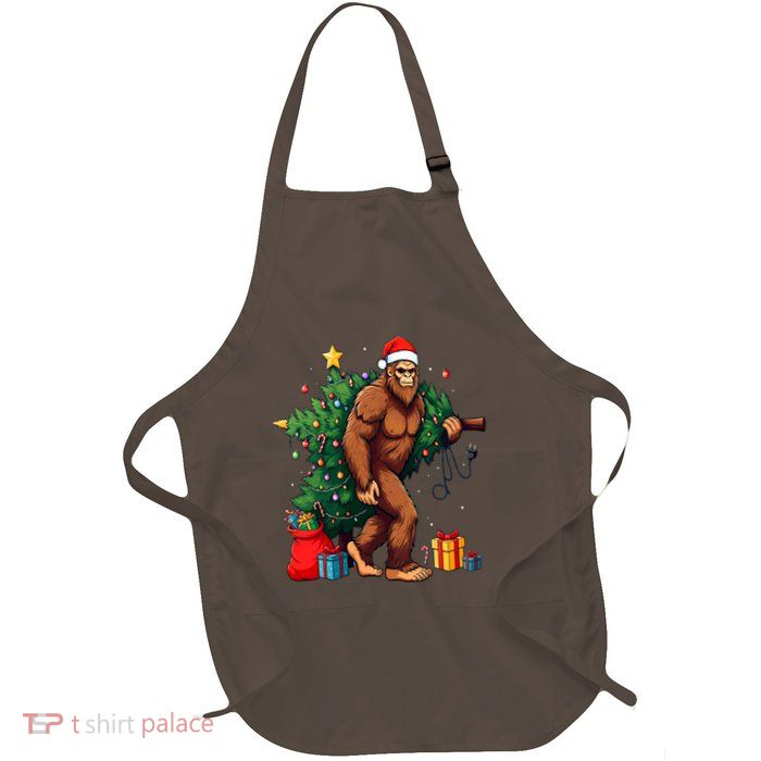 Bigfoot Christmas Tree Lights Xmas Apron