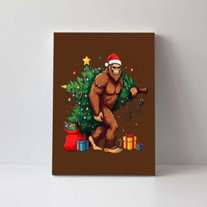 Bigfoot Christmas Tree Lights Xmas Canvas