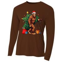 Bigfoot Christmas Tree Lights Xmas Cooling Performance Long Sleeve Crew