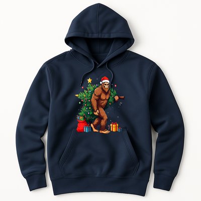 Bigfoot Christmas Tree Lights Xmas Hoodie