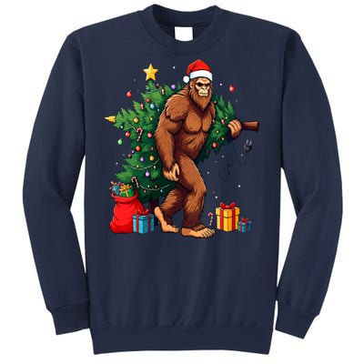 Bigfoot Christmas Tree Lights Xmas Sweatshirt