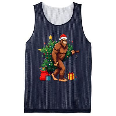 Bigfoot Christmas Tree Lights Xmas Mesh Reversible Basketball Jersey Tank