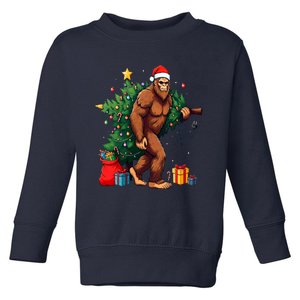 Bigfoot Christmas Tree Lights Xmas Toddler Sweatshirt