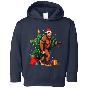 Bigfoot Christmas Tree Lights Xmas Toddler Hoodie