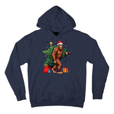 Bigfoot Christmas Tree Lights Xmas Tall Hoodie