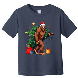 Bigfoot Christmas Tree Lights Xmas Toddler T-Shirt