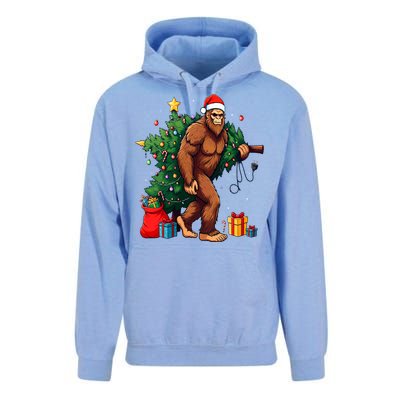 Bigfoot Christmas Tree Lights Xmas Unisex Surf Hoodie