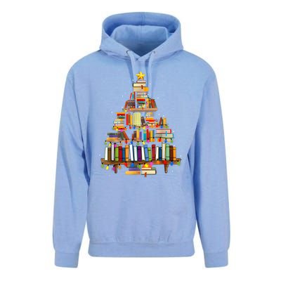 Book Christmas Tree Lights Teacher Librarian Read Lover Xmas Unisex Surf Hoodie