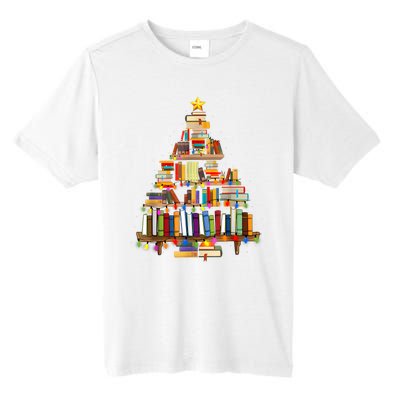 Book Christmas Tree Lights Teacher Librarian Read Lover Xmas Tall Fusion ChromaSoft Performance T-Shirt