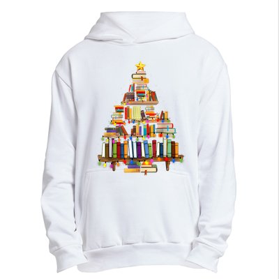 Book Christmas Tree Lights Teacher Librarian Read Lover Xmas Urban Pullover Hoodie