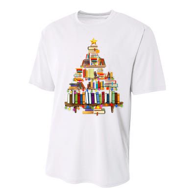 Book Christmas Tree Lights Teacher Librarian Read Lover Xmas Performance Sprint T-Shirt