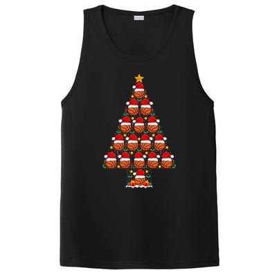 Basketball Christmas Tree Santa Hat Basketball Player Xmas Meaningful Gift PosiCharge Competitor Tank