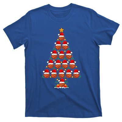 Basketball Christmas Tree Santa Hat Basketball Player Xmas Meaningful Gift T-Shirt