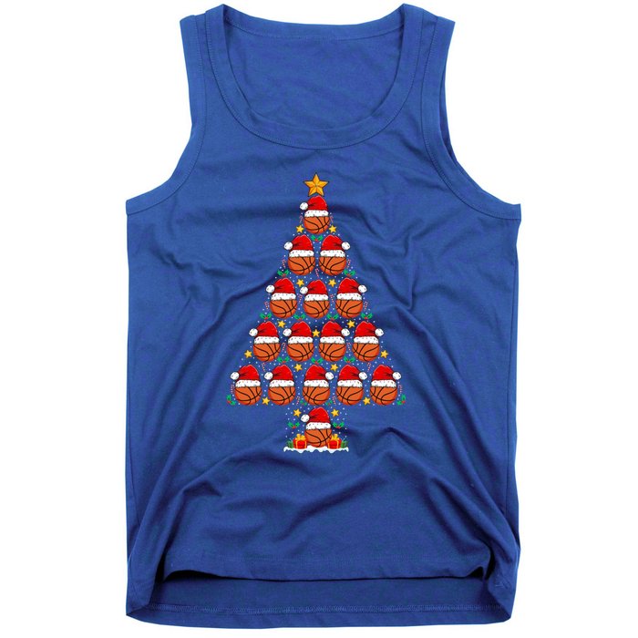 Basketball Christmas Tree Santa Hat Basketball Player Xmas Meaningful Gift Tank Top