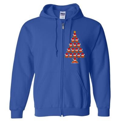 Basketball Christmas Tree Santa Hat Basketball Player Xmas Meaningful Gift Full Zip Hoodie