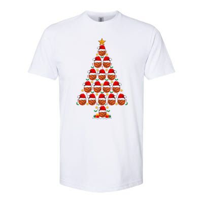 Basketball Christmas Tree Santa Hat Basketball Player Xmas Meaningful Gift Softstyle CVC T-Shirt