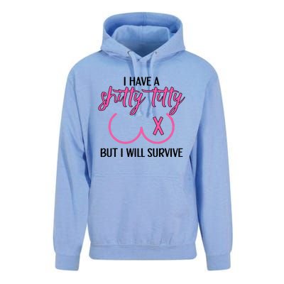 Breast Cancer Tees I Have A Shitty Titty But I Will Survive Unisex Surf Hoodie