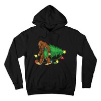 Bigfoot Christmas Tree Lights Xmas Boys Sasquatch Lovers Hoodie