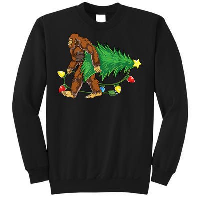 Bigfoot Christmas Tree Lights Xmas Boys Sasquatch Lovers Sweatshirt