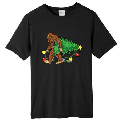 Bigfoot Christmas Tree Lights Xmas Boys Sasquatch Lovers Tall Fusion ChromaSoft Performance T-Shirt