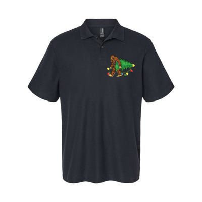 Bigfoot Christmas Tree Lights Xmas Boys Sasquatch Lovers Softstyle Adult Sport Polo