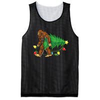 Bigfoot Christmas Tree Lights Xmas Boys Sasquatch Lovers Mesh Reversible Basketball Jersey Tank