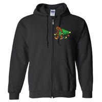 Bigfoot Christmas Tree Lights Xmas Boys Sasquatch Lovers Full Zip Hoodie