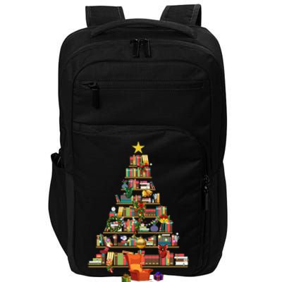 Books Christmas Tree Books Lovers Gift Impact Tech Backpack