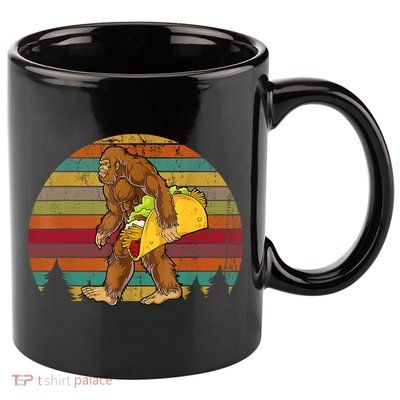 Bigfoot Carrying Taco Funny Cinco De Mayo Boy Men Sasquatch 11oz C Handle Ceramic Mug
