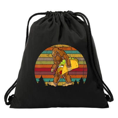 Bigfoot Carrying Taco Funny Cinco De Mayo Boy Men Sasquatch Drawstring Bag