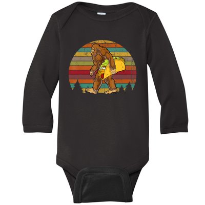 Bigfoot Carrying Taco Funny Cinco De Mayo Boy Men Sasquatch Baby Long Sleeve Bodysuit