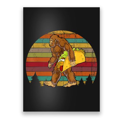 Bigfoot Carrying Taco Funny Cinco De Mayo Boy Men Sasquatch Poster