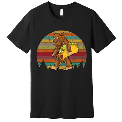 Bigfoot Carrying Taco Funny Cinco De Mayo Boy Men Sasquatch Premium T-Shirt