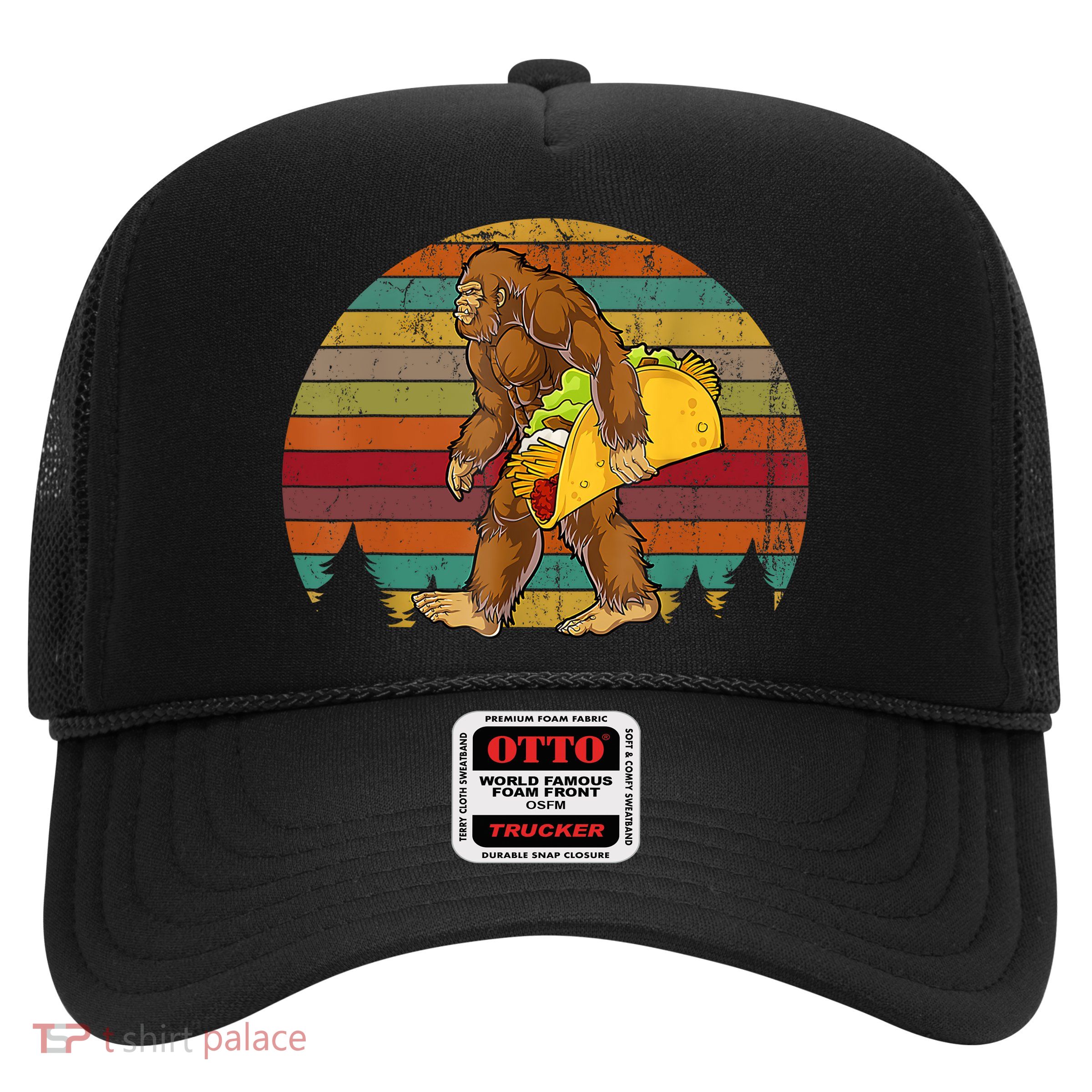 Bigfoot Carrying Taco Funny Cinco De Mayo Boy Men Sasquatch Trucker Hat