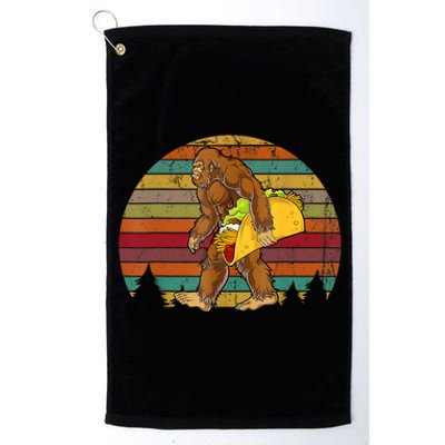 Bigfoot Carrying Taco Funny Cinco De Mayo Boy Men Sasquatch Platinum Collection Golf Towel