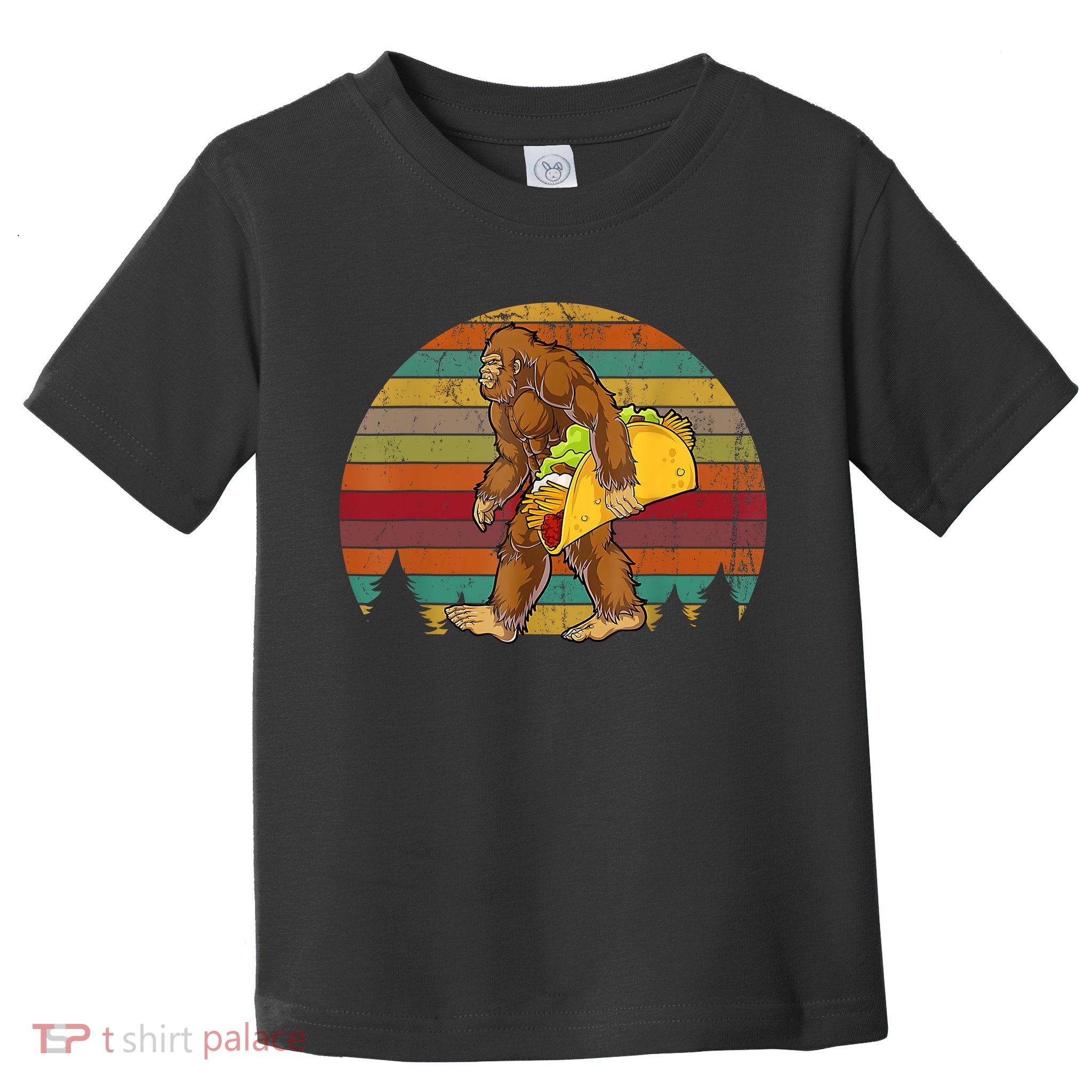 Bigfoot Carrying Taco Funny Cinco De Mayo Boy Men Sasquatch Toddler T-Shirt