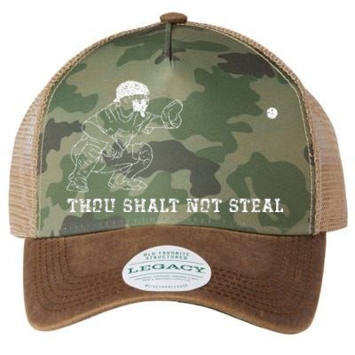 Baseball Catcher Thou Shalt Not Steal Christian Player Coach Legacy Tie Dye Trucker Hat