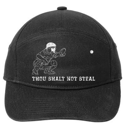 Baseball Catcher Thou Shalt Not Steal Christian Player Coach 7-Panel Snapback Hat