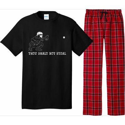 Baseball Catcher Thou Shalt Not Steal Christian Player Coach Pajama Set